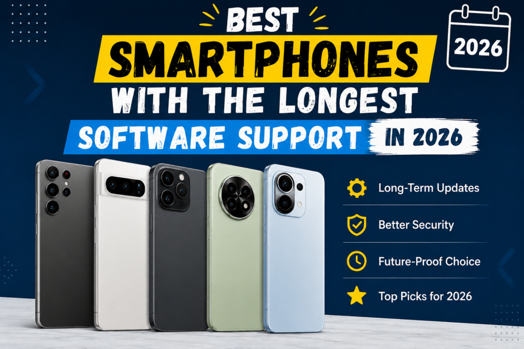 Best smartphones with the longest software update support in 2026 featuring multiple modern smartphones