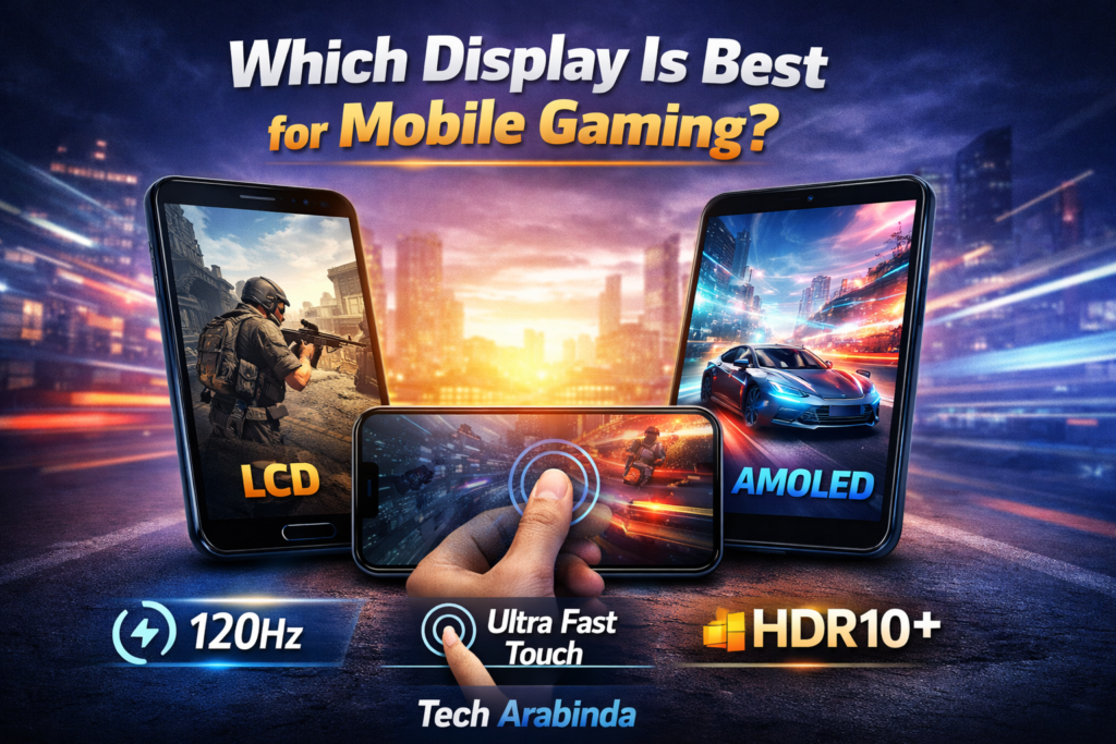 Which Display Is Best for Mobile Gaming? Complete Guide on Refresh Rate, AMOLED vs LCD & Gaming Performance | Tech Arabinda ChatGPT Image Jan 14 2026 12 17 51 PM 1024x683
