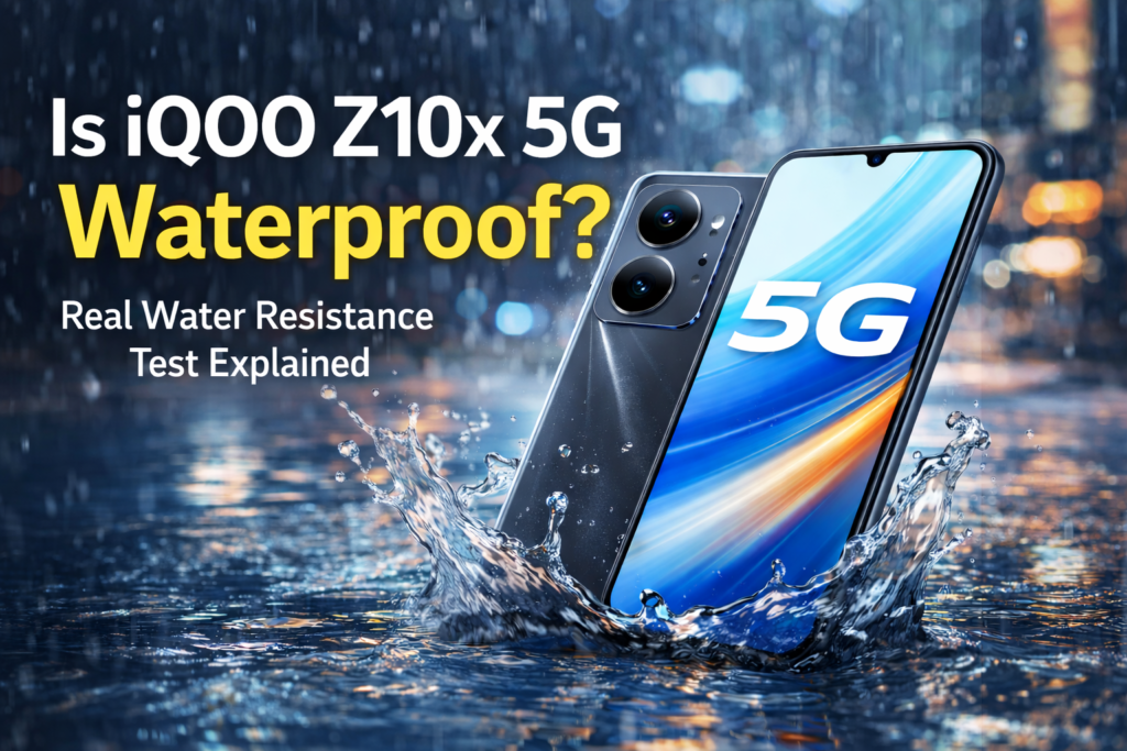 Is iQOO Z10x 5G Waterproof? Water Resistance Explained Clearly | Tech Arabinda ChatGPT Image Jan 2 2026 06 43 11 PM 1024x683