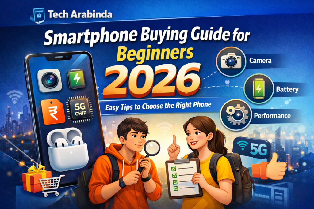 Smartphone Buying Guide for Beginners 2026 – Easy Tips to Choose the Right Phone | Tech Arabinda ChatGPT Image Jan 30 2026 09 24 25 PM 1024x683
