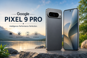 Google Pixel 9 Pro premium smartphone featuring modern design, advanced AI features, flagship camera, and high-performance display